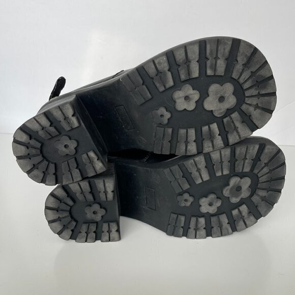 VINTAGE Request Lucy Loafers High Heel Leather Block Heel Casual Black 10 - Picture 8 of 10